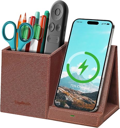 Pen Pencil Holder With Wireless Charger, Multifunctional Desk Organizer