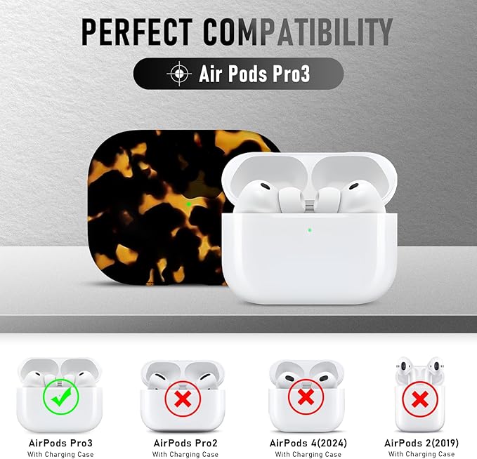 for AirPods Pro 3 Case (2025) with Cleaner Kit, Cute Soft Silicone Cover Compatible AirPods Pro 3rd Genera case with Keychain for Women Men with Keychain for Airpod Pro case(2025) Brown Black Marble