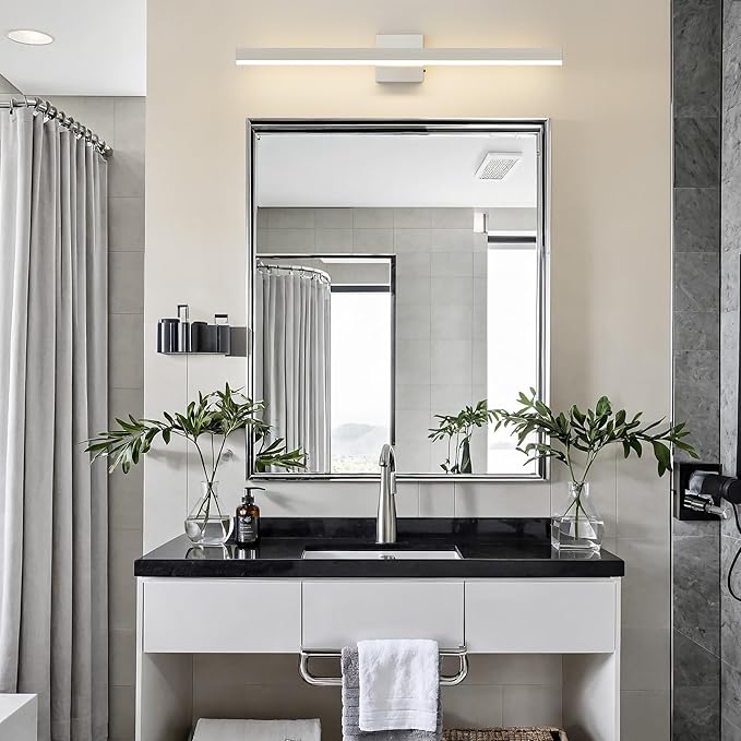 Nickel Bathroom Vanity Light 31.5 inch, 18W Dimmable 5CCT LED Bathroom Light Fixture Over Mirror Restroom-ETL Certificated