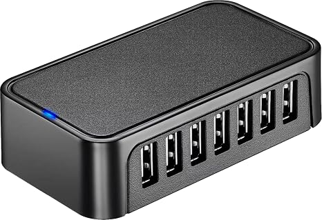 Best Buy Essentials 7-Port USB Hub - Fast Data Transfer, Universal Compatibility, USB 2.0, Compact Design for Laptop, PC, Mac, Smartphone & Tablet