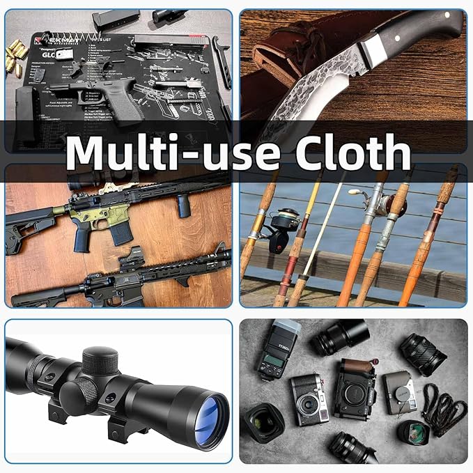 6/12 Pack Microfiber Gun Cleaning Cloth, 12"x12" Lint Free Gun Cleaning Rags