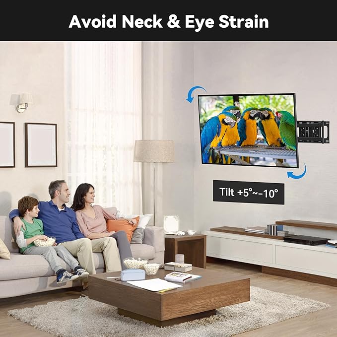 FORGING MOUNT Long Arm TV Wall Mount for Most 26-60 Inch Flat Curved TVs, 25.6inch Full Motion Extension Articulating Arms, Swivel, Tilt TV Bracket Corner Mount Fits Max VESA 400x400mm up to 77lbs