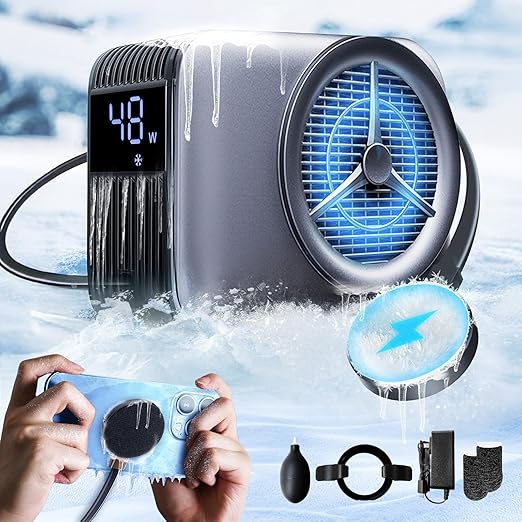 Magnetic Phone Cooler, ipad Cooler for Gaming,Live Streaming, Freeze in 15s, noiseless Cooling,for Phone/Tablet/iPad (Support Wireless Charging)