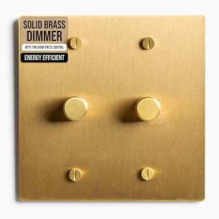 SELECT 2 Gang Solid Brass Rotary Dimmer Switch, 3-Way & 1-Way Compatible - Image 1