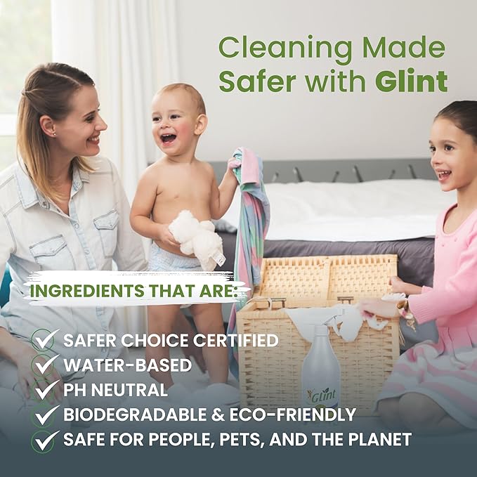 Glint Multi-Purpose Herbal Cleaner, Plant-Based, Eco-Friendly, Stain & Grease Remover, 1000 ml (33.8 fl oz), Safe for Home, Family & Pets, Alcohol-Free, Chemical-Free
