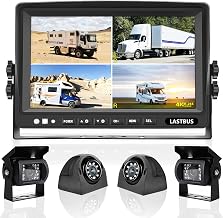 9'' RV Camera System for RV Semi-Truck Trailer Camper, 4 Split Screen Quad View HD DVR Recording Monitor + IP69K Waterproof Night Vision Rear & Side View Backup Camera to Eliminate Blind Spots - Image 1