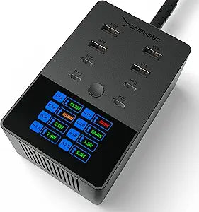 SABRENT VOLTIK Charging Station, 252W 8-Port USB C and USB A, LCD Display