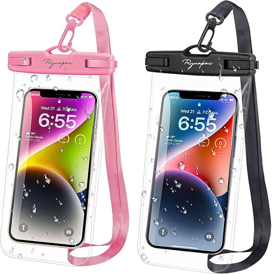 Waterproof Phone Pouch Bag - 7.5in Water Proof Cell Phone Case for Beach Travel, IPX8 Dry Bag with Lanyard for iPhone 16 15 14 Pro Max Galaxy S25+ S24+ Pixel 10 Pro, Cruise Essentials 2025