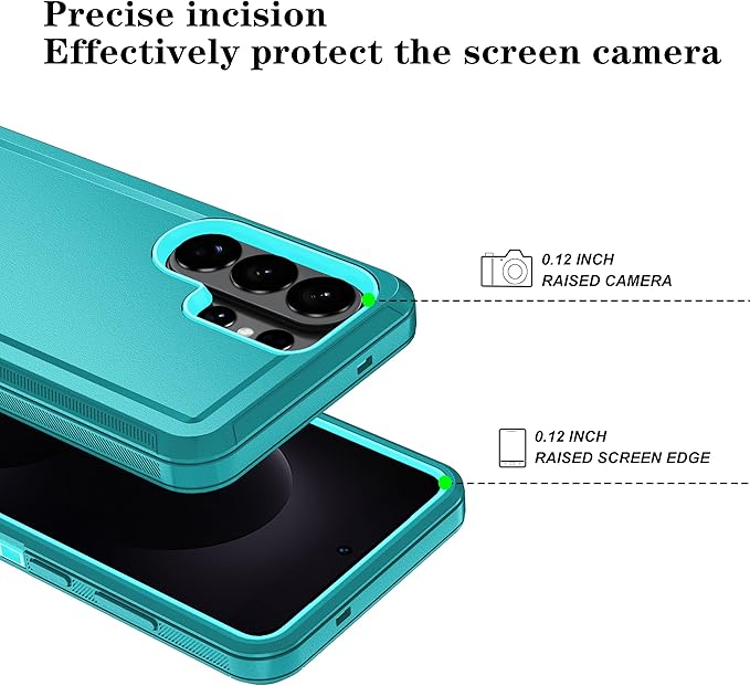 ONOLA Phone Case for Samsung Galaxy S26 Ultra Case with HD Screen Protector, Heavy Duty Shockproof & Dropproof 3-Layer Cover Phone Case for Galaxy S26 Ultra 6.9'',LakeSkyBlue