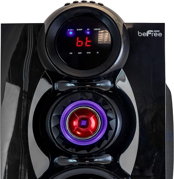 beFree Sound 5.1 Channel Bluetooth Surround Sound Speaker System- Red