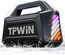 Bluetooth Speaker - 80W Loud Rugged Outdoor Speakers, IPX6 Waterproof, 20H Playtime, Deep Bass, Lightshow, TWS, BT 5.3 Wireless, Portable for Travel Hiking Camping Beach Pool - Black - Image 1