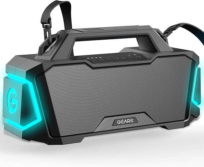 GEARit Portable Bluetooth Speaker Wireless w/ 120W Loud Audio Output - IPX6 Water-Resistant Speakers - 5.3 Bluetooth, AUX, TWS, MicroSD, EQ and Power Bank - Perfect for Gift/Home/Outdoor/Party