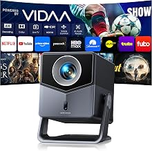 Smart Projector 4K [VIDAA Live TV & 36W Dolby & Voice Control] with WiFi6 and Bluetooth, Short Throw Projector Compatible with Netflix, AI Auto Focus, HDR10, Home Theater Proyector for Outdoor Movies - Image 1