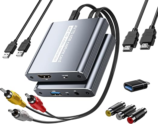VHS to Digital Capture Card – USB Video Capture Card with HDMI Loop Out, RCA AV to USB for VCR/DVD/Hi8/PS2/Wii, 1080P 30fps Analog to Digital Converter, Effortless Record & Preview Old Videos on TV/PC - Image 6