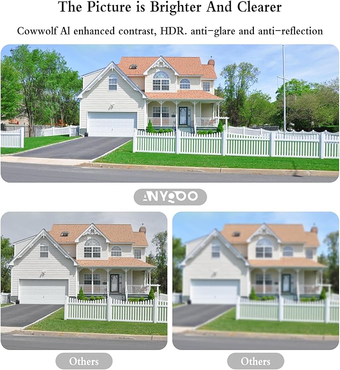 ANYQOO 3MP 2K Window Camera, Indoor/Outdoor Security 2.4GHz & 5GHz WiFi Camera for Home Security, ChroMax AI Color Night Vision, Person/Motion Detection, 24/7 Recording, Easy Install 1Pack