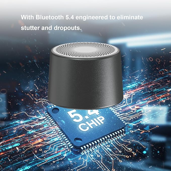 Mini Magnetic Bluetooth Speaker, 5W Internal-Magnet Speaker, Speakers with Hands-Free Call, IPX6 Waterproof, Portable Speakers for Shower, Room, Car, Trip, Ideal Gift for Men, Women (Champagne Gold)
