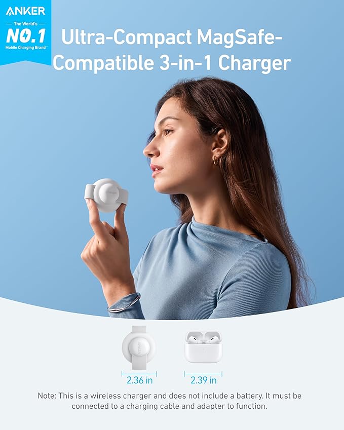 3-in-1 Wireless Charging Station for iPhone Apple Watch and AirPods All in One Charging Dock