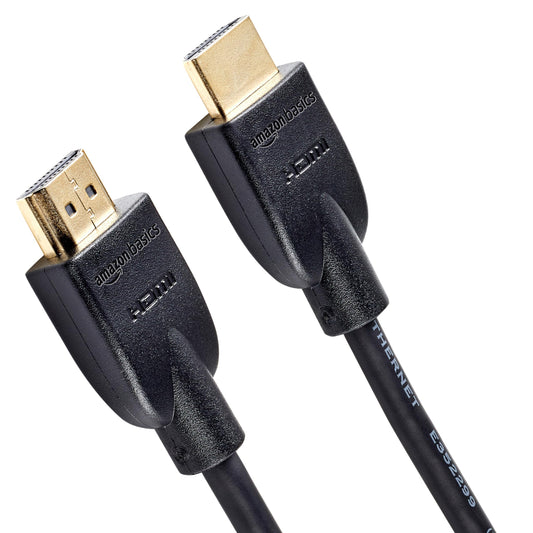 Amazon Basics High-Speed HDMI 2.0 Cable for TV/PS5/Xbox/Roku/Blu-ray, 4K@60Hz, 18Gbps, 2160p, 48 bit, 10 ft, Black