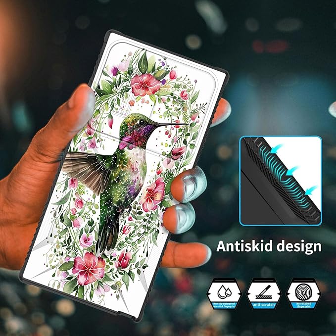 for Galaxy S26 Ultra Case Built in Slide Camera Lens Cover,Heavy Duty Shockproof Protection Dual Layer Case for Samsung Galaxy S26 Ultra 6.9" 2026,Dandelions and Birds