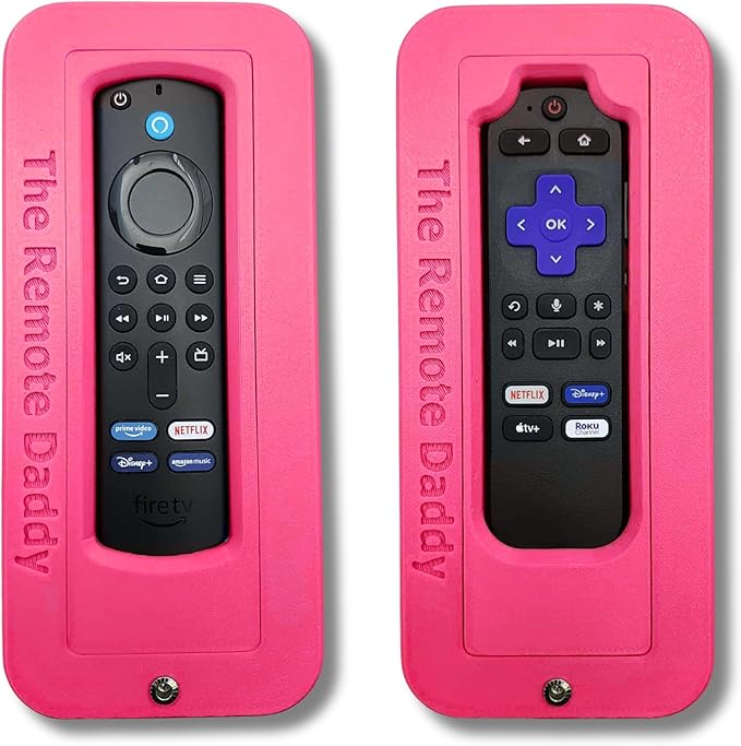 Protective Hard Case | Dog Proof Remote Control case | Fits Most FireTV and Roku remotes (Pink)