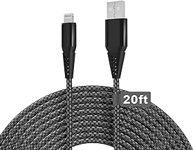Long iPhone Charger Cord 20FT (6M) [Apple MFi Certified] Extra Long iPhone Cable Fast Apple Charger Cable Nylon Braided USB Lightning Cable 2.4A for iPhone 14 13 12 Pro Mini 11 Pro X - Image 1