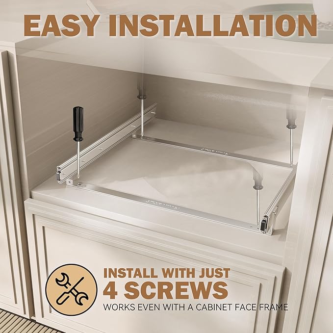 Pull Out Drawers for Cabinets 15"W x 21"D, Heavy-Duty Slide Out Wood Drawer Shelf, Pull Out Cabinet Organizer 100 lbs Capacity, Base Cabinet Organization for Kitchen, Pantry