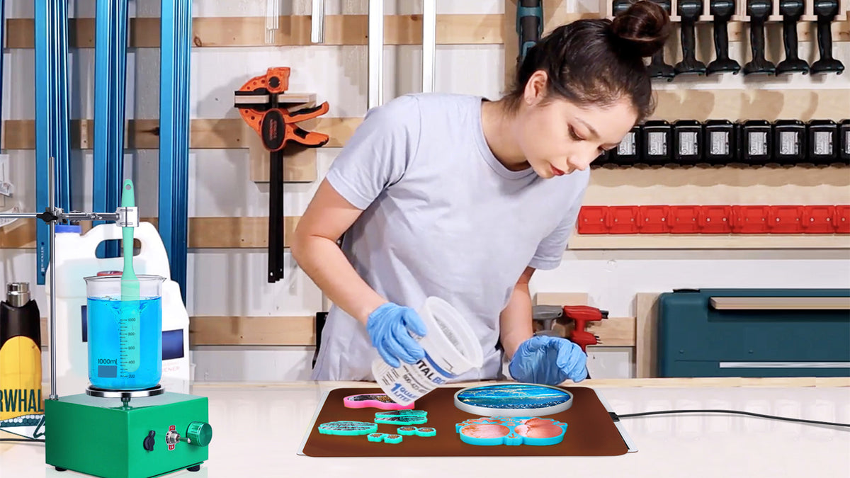 Epoxy Heating Mat with Cover Timer, Heat Pad for Resin Molds, Fast Curing Drying Warming Machine