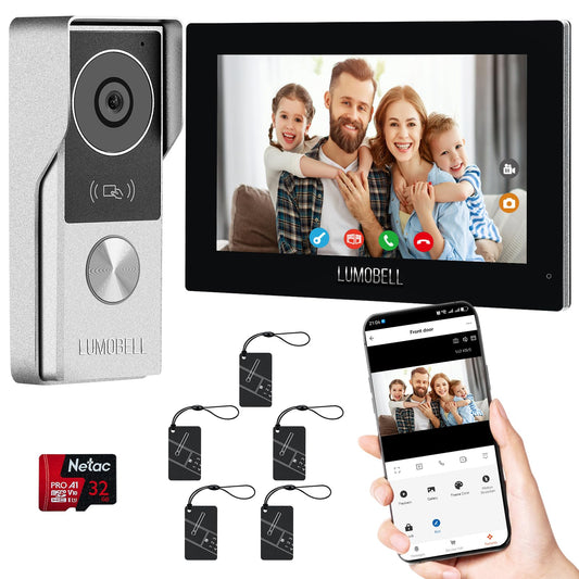 Wired Video Doorbell Intercom System with 7-Inch Monitor - Image 1