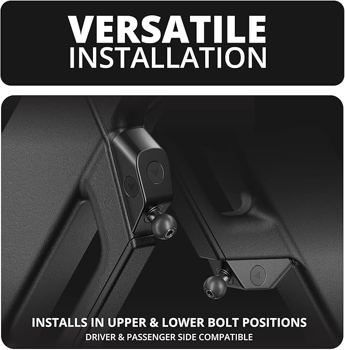 Tackform Link Grab Handle/A-Pillar Mount with Magnetic Phone Holder - Compatible with MagSafe, 2018-2023 Jeep Wrangler JL, & 2020-2023 Jeep Gladiator JT | All-Metal | CNC Billet Aluminum | Black