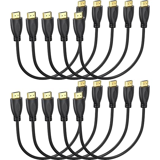 4K HDMI Cable 1FT 10-Pack, High Speed HDMI 2.0 Cable Supports ARC & CL3 Rated for Laptop, Soundbar, Monitor, PS5, PS4, Xbox One, Fire TV, etc