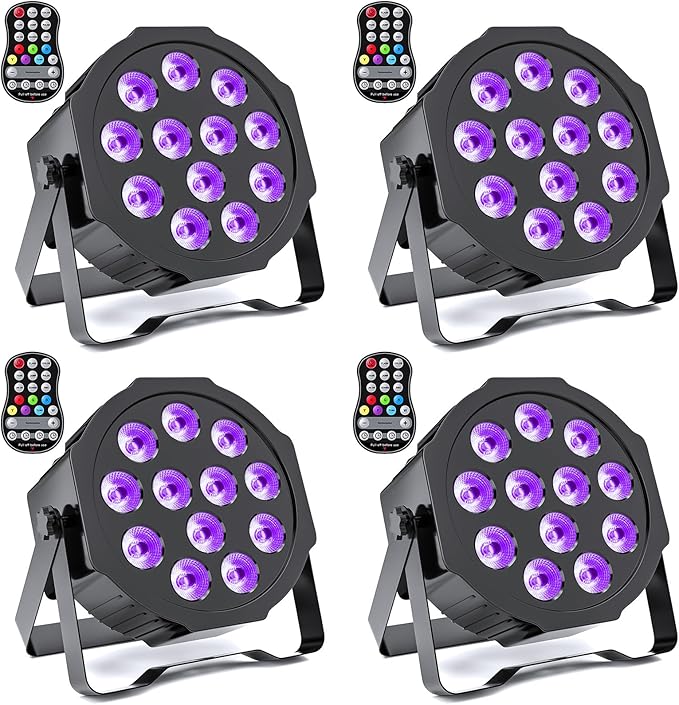 Rechargeable Par Lights Uplights RGBWA+UV 6-in-1 LED Battery Powered Stage Lights with Remote & DMX Control, Sound Activated for Festivals, Weddings, Bars, Churches, DJ