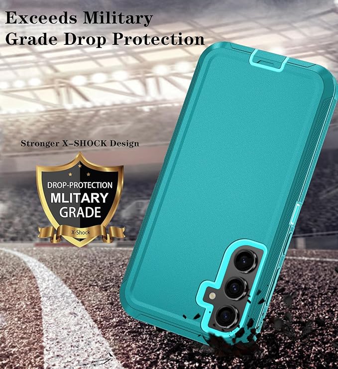 ONOLA Compatible with Samsung Galaxy S26+ / S26 Plus Case with HD Screen Protector [Not fit S26 / S26 Ultra], 3 in 1 Heavy Duty Phone Case for Galaxy S26 Plus 6.7",LakeSkyBlue