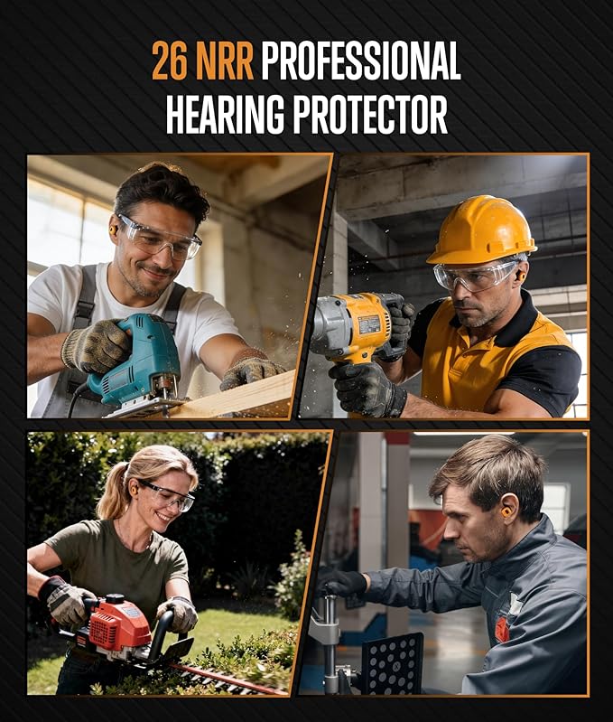 GLORYFIRE Shooting Ear Protection Earplugs, Bluetooth Hearing Protection Earbuds for Noise Reduction(Charcoal & Blaze)