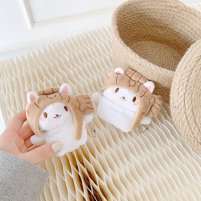 Yatchen Plush Case Compatible with AirPods Pro, Creative Cute 3D Cartoon Fur Cat Design Funny for AirPods Cover Case with Keychain Protective Case for AirPods Pro Cat