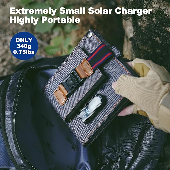 14W Portable Foldable Solar Charger Panel with USB IPX4 Waterproof for Outdoor Camping and Travel
