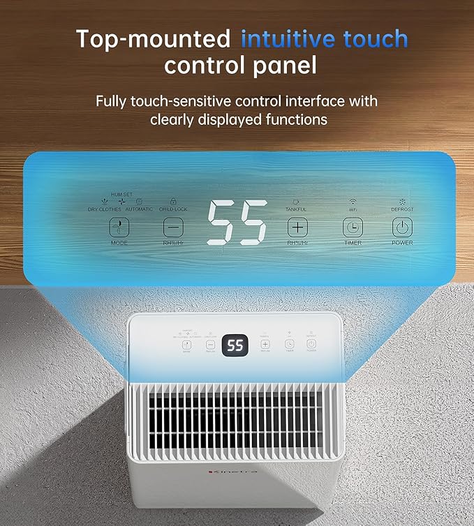 1500 Sq. Ft Dehumidifiers for Home, 30 Pints dehumidifier for Basement with drain hose,Smart APP control, 1.6L Tank,24H Timer,Intelligent Humidity Control,Ideal for Bedroom,Bathroom & RV