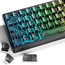 XVX Black PCB-Vision Shine Through Keycaps, Backlit Custom Keycap Set with OEM Profile, Side Printed Keyboard Key caps Suitable for 60% 65% 75% 80% 96%100% MX Switches Mechanical Keyboard - Image 1