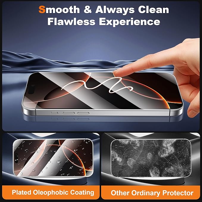 Compatible with iPhone 16 Pro Max Case and Tempered Glass Screen Protector Blue