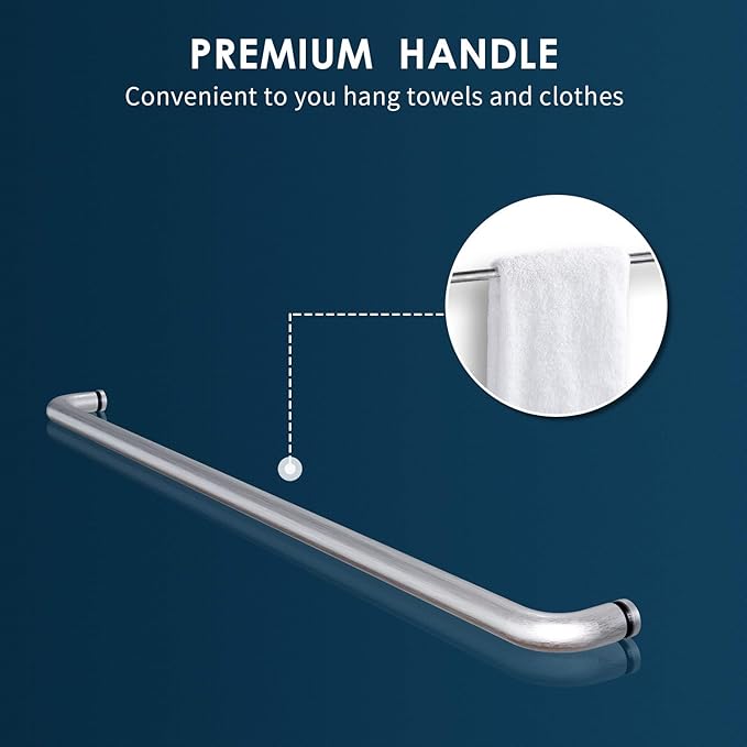 SUNNY SHOWER 60 in.W x 72 in.H Semi-Frameless Shower Door, DoubleSliding Glass Shower Door, 1/4" Clear Glass Shower Enclosure, Brushed Nickel Finish
