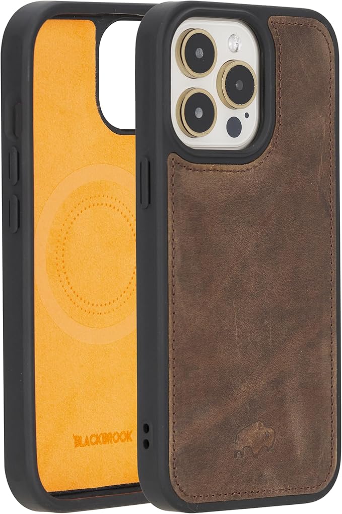 BLACKBROOK Case for iPhone 15 Pro Leather Case with Wallet, Carter Premium Leather Magnetic 2-in-1 Set for MagSafe Wallet Case with RFID, Cash, ID & 4 Card Slots, Compatible with iPhone 15 Pro