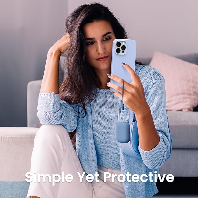 ORNARTO Compatible with AirPods Pro 2 Case 2022, Full Protective Hybrid Silicone for AirPods Pro 2nd Generation Case, Front LED Visible Skin Cover-Blue