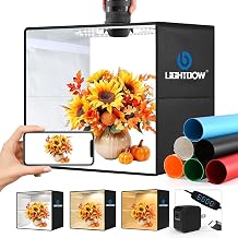 Lightdow 16"x16"x16" Photo Studio Light Box Photography with Type-C Plug/Cable & 180 LEDs(CRI>95), 6 Backdrops-Portable/Dimmable/Folding Shooting Tents for Toys/Jewelry/Watches/Cosmetics - Image 1