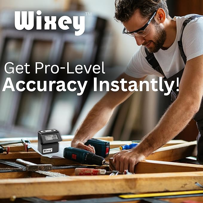 Wixey Digital Angle Gauge w/Flip-Out Display–Easy-to-Read Magnetic Digital Angle Finder for Setting The Angles of Jointer Fences & More – Perfect Ultra-Precise Measuring Tools for Woodworking Tasks
