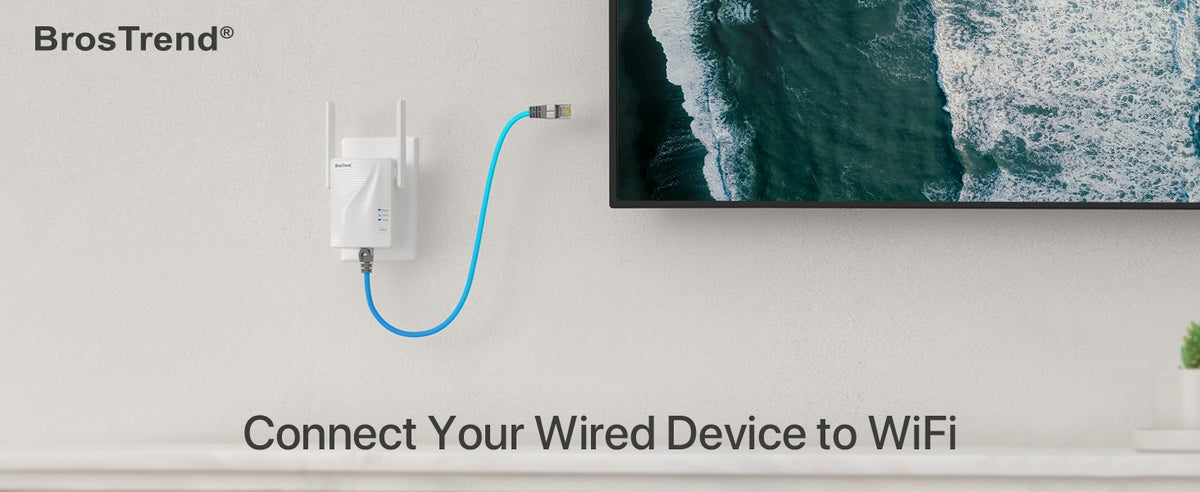 BrosTrend AC1200 WiFi to Ethernet Adapter Dual Band Universal Wi-Fi Bridge