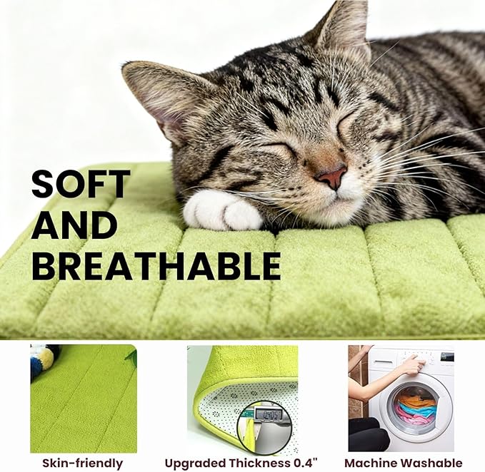 Washable Pet Bed Mat (23.6 x 15.8 Inch) – 3-Pack for Indoor/Outdoor Use, Soft Sleeping Mat for Cats, Small Pets, Kitty, Puppy, Rabbit – Cozy Bedding Pads for Pets Up to 20lbs