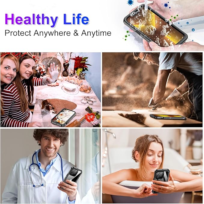 2024 New for iPhone 13 Pro Case Waterproof,[Built-in Screen Protector & Camera Protector][Full Body Shockproof][IP68 Underwater][Dustproof][Dropproof] Phone Case for iPhone 13 Pro 6.1"