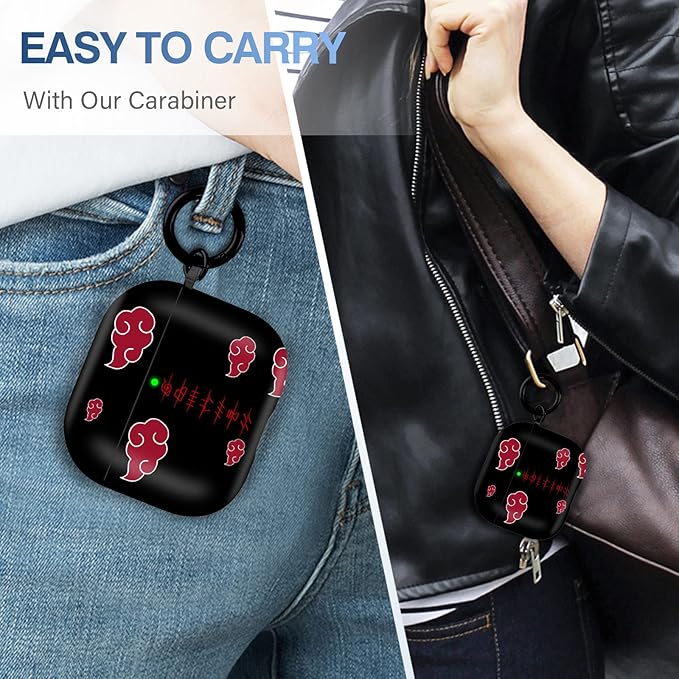 Maxjoy for Airpods 3rd Generation Case, Anime Cartoon Cute Design Series Apple Airpod 3 Cover for for Airpods 3rd Generation 2021, Wireless for Airpods 3 Cases for Men Women, Anime Red Cloud Lanyard