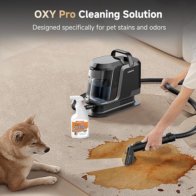 uwant Carpet Cleaner Machine with Steam&Hot&Cold Water System 18Kpa Powerful Suction Upholstery Cleaner Machine with Pet Pro Cleaner for Pets, Carpet Steam Cleaner