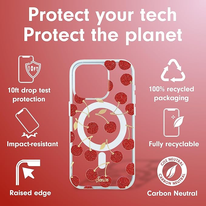 Sonix Case for iPhone 15 Pro | Compatible with MagSafe | 10ft Drop Tested | Cherry on Top