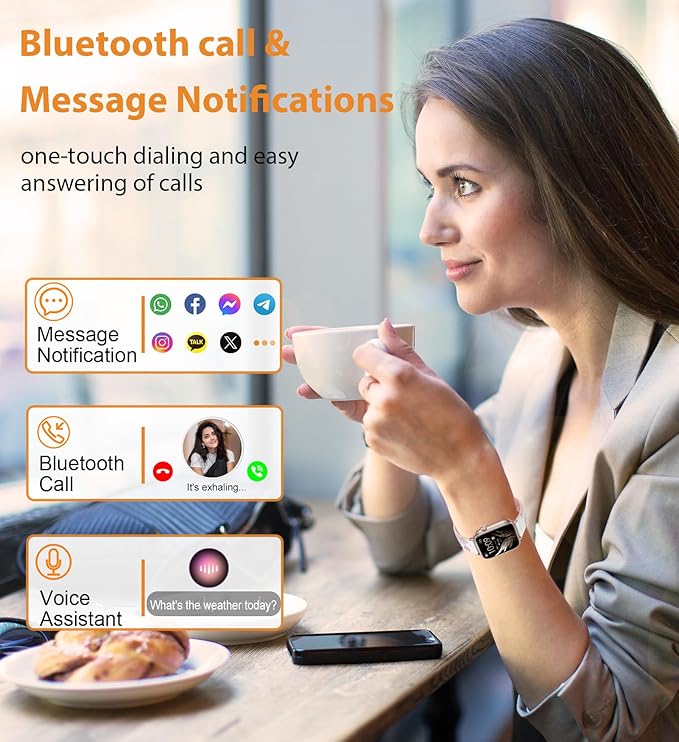 Smart Watch for Women (Answer/Make Calls),1.83" Touch Screen Fitness Tracker with 4 Bands, Heart Rate/Sleep/Step Tracking, 100+ Sports Modes Smartwatches for Android iOS (Rose Gold)